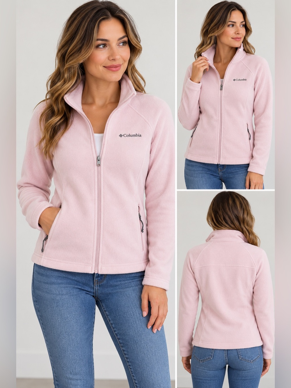 Columbia Pale Pink Teddy Fleece Full-Zip Jacket
